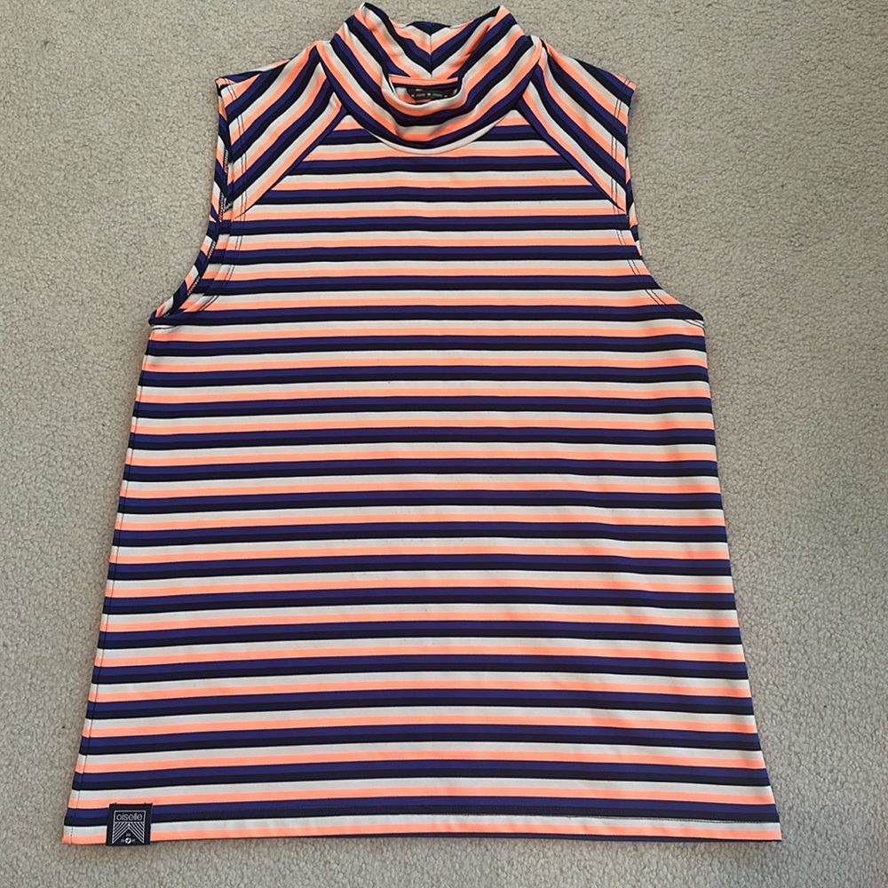 Oiselle sleeveless Stripe Love mockneck Medium